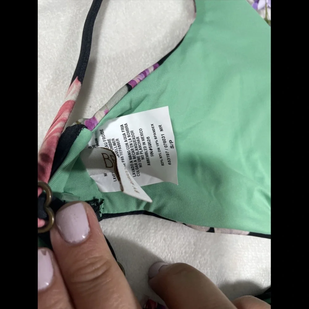 NEW Becca [ Small ]‎ Spring Fling Wrap Top + Bikini Bottoms in Black Floral
